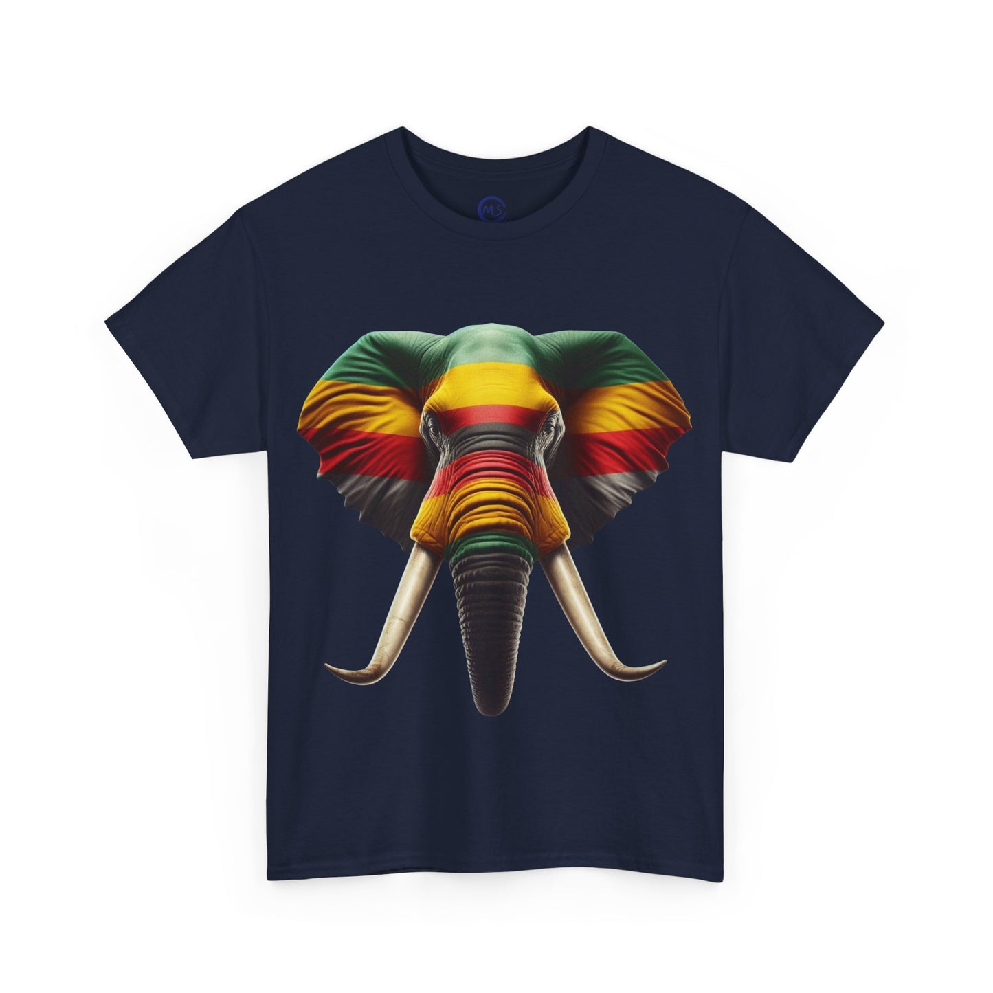 Rasta Elephant Art Tee - Unisex Cotton Shirt, Cool Casual Festival Apparel - Mucheno Spot