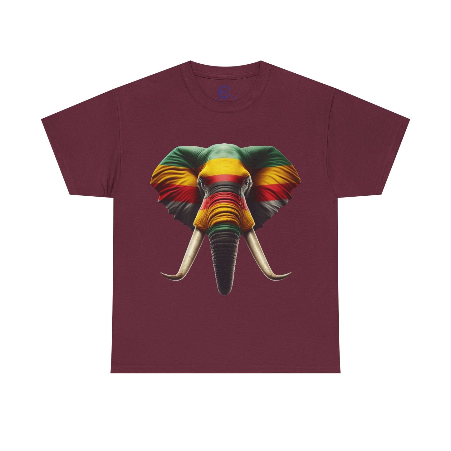 Rasta Elephant Art Tee - Unisex Cotton Shirt, Cool Casual Festival Apparel - Mucheno Spot