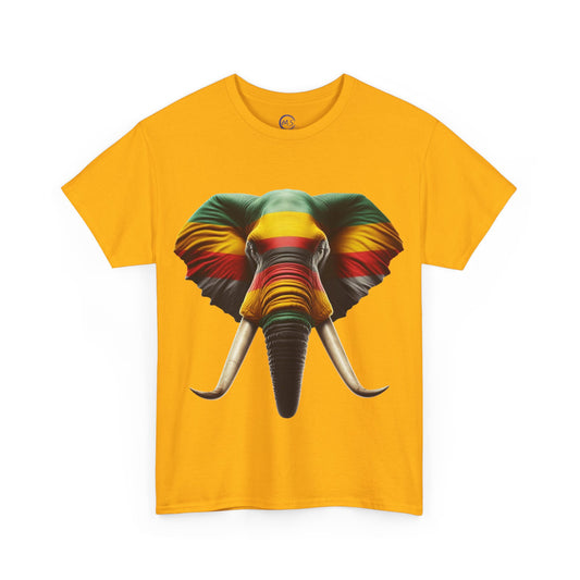 Rasta Elephant Art Tee - Unisex Cotton Shirt, Cool Casual Festival Apparel - Mucheno Spot