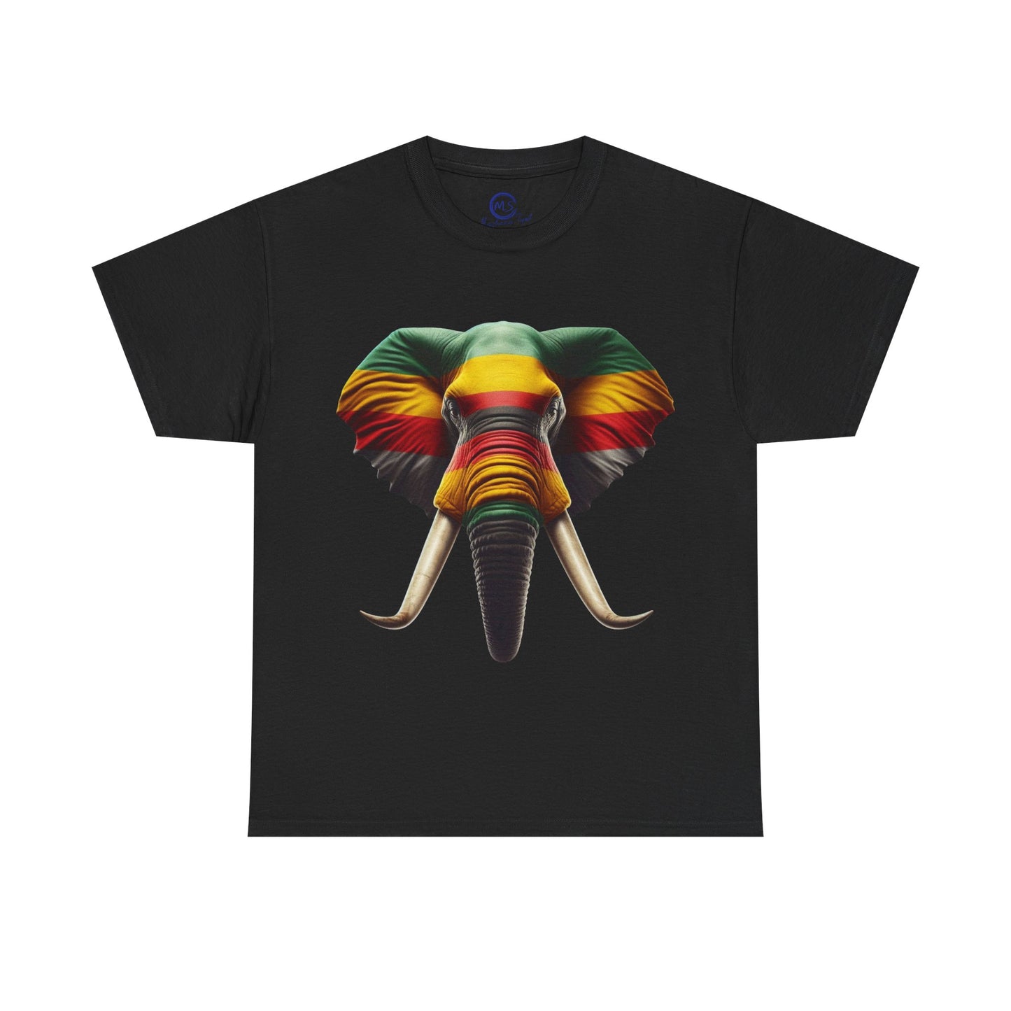 Rasta Elephant Art Tee - Unisex Cotton Shirt, Cool Casual Festival Apparel - Mucheno Spot