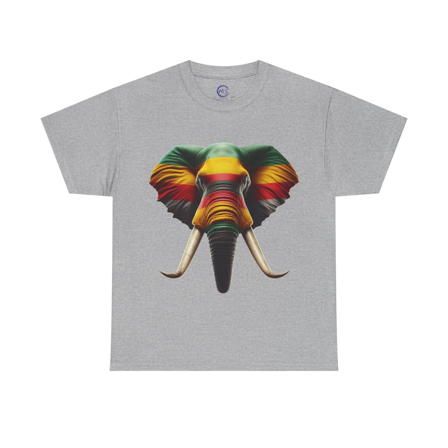 Rasta Elephant Art Tee - Unisex Cotton Shirt, Cool Casual Festival Apparel - Mucheno Spot