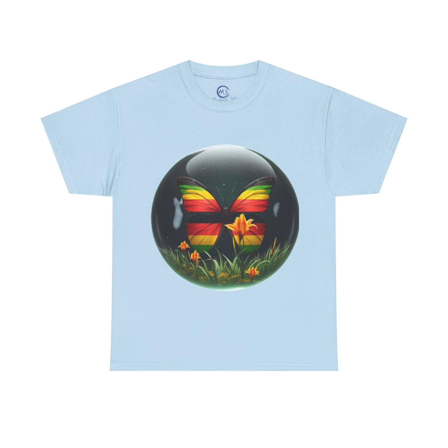 Vibrant Zimbabwean Nature-Inspired Tee, Unisex Heavy Cotton - Mucheno Spot - Mucheno Spot