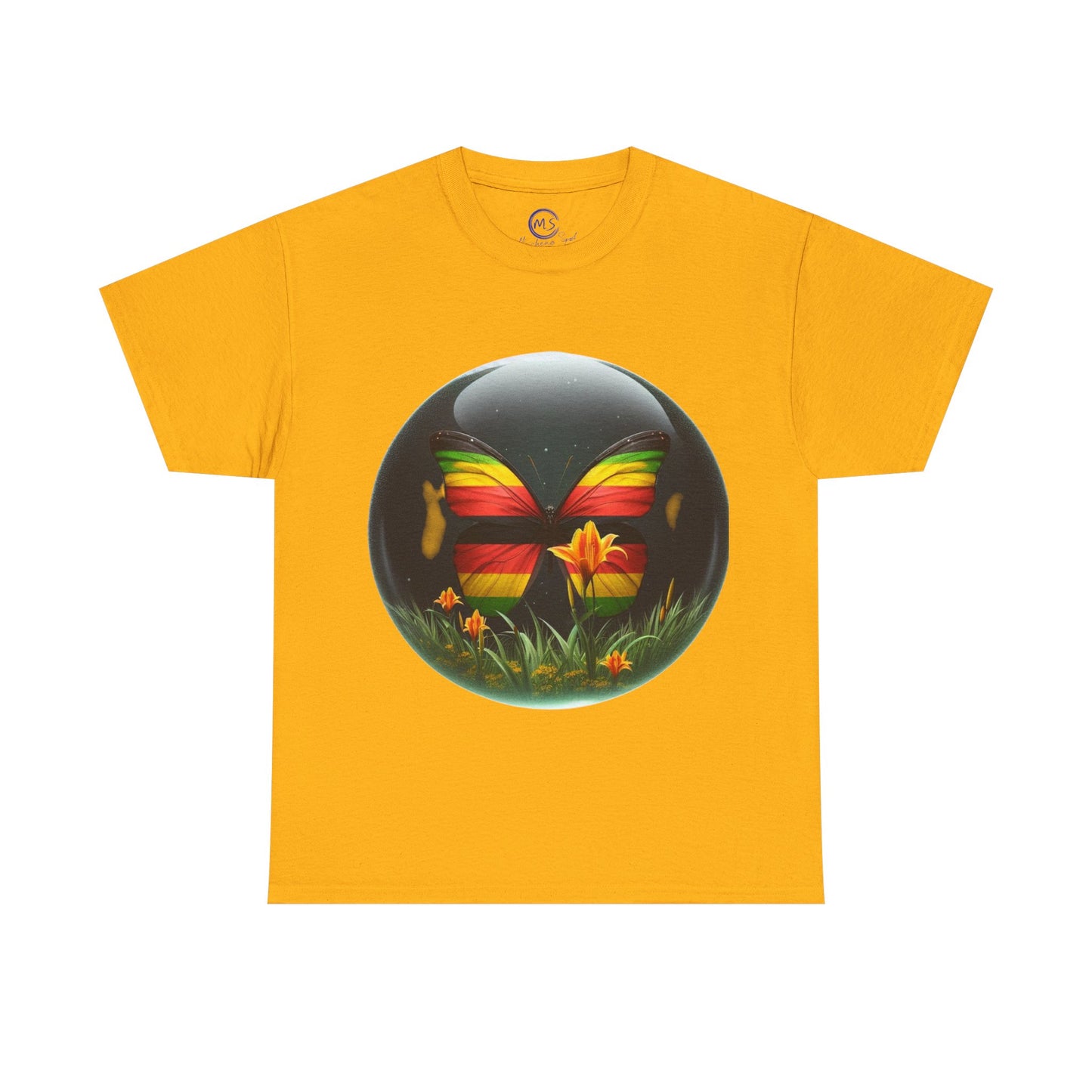 Vibrant Zimbabwean Nature-Inspired Tee, Unisex Heavy Cotton - Mucheno Spot - Mucheno Spot