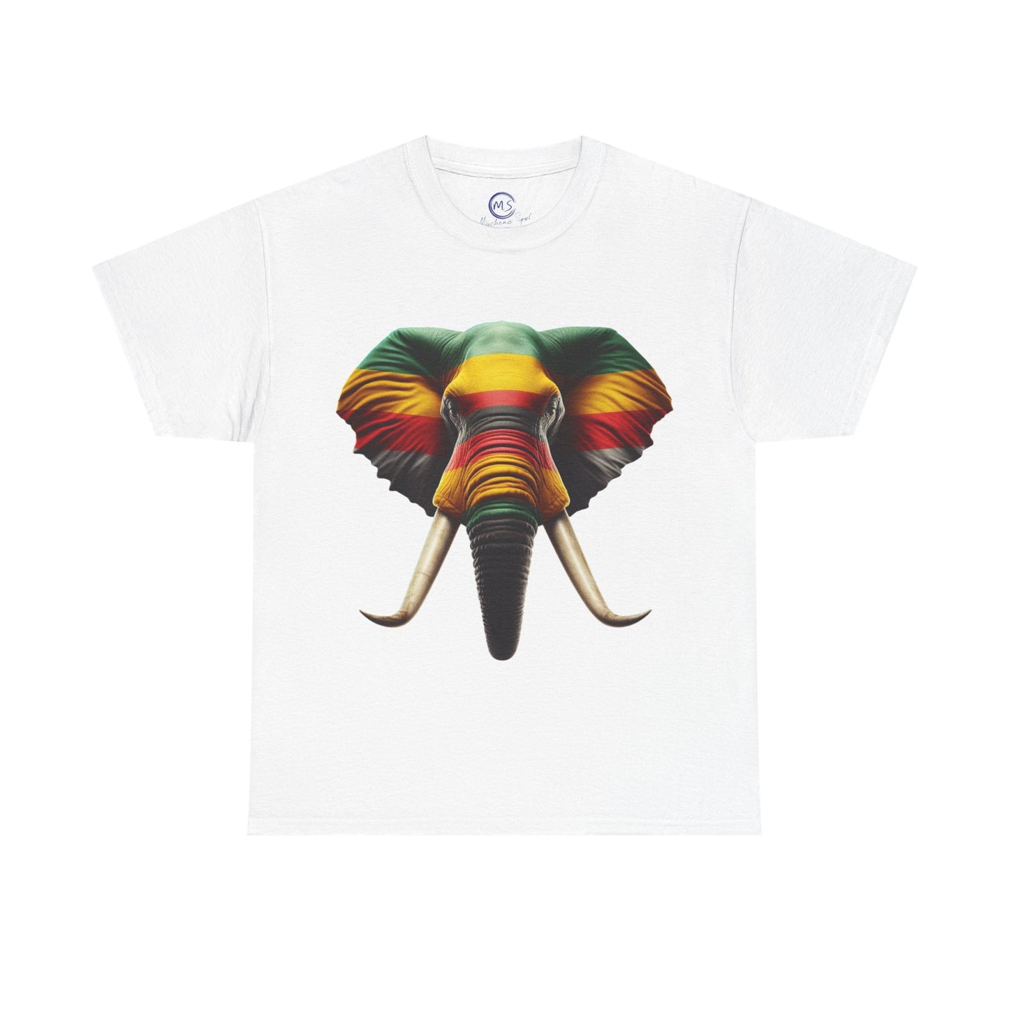 Rasta Elephant Art Tee - Unisex Cotton Shirt, Cool Casual Festival Apparel - Mucheno Spot