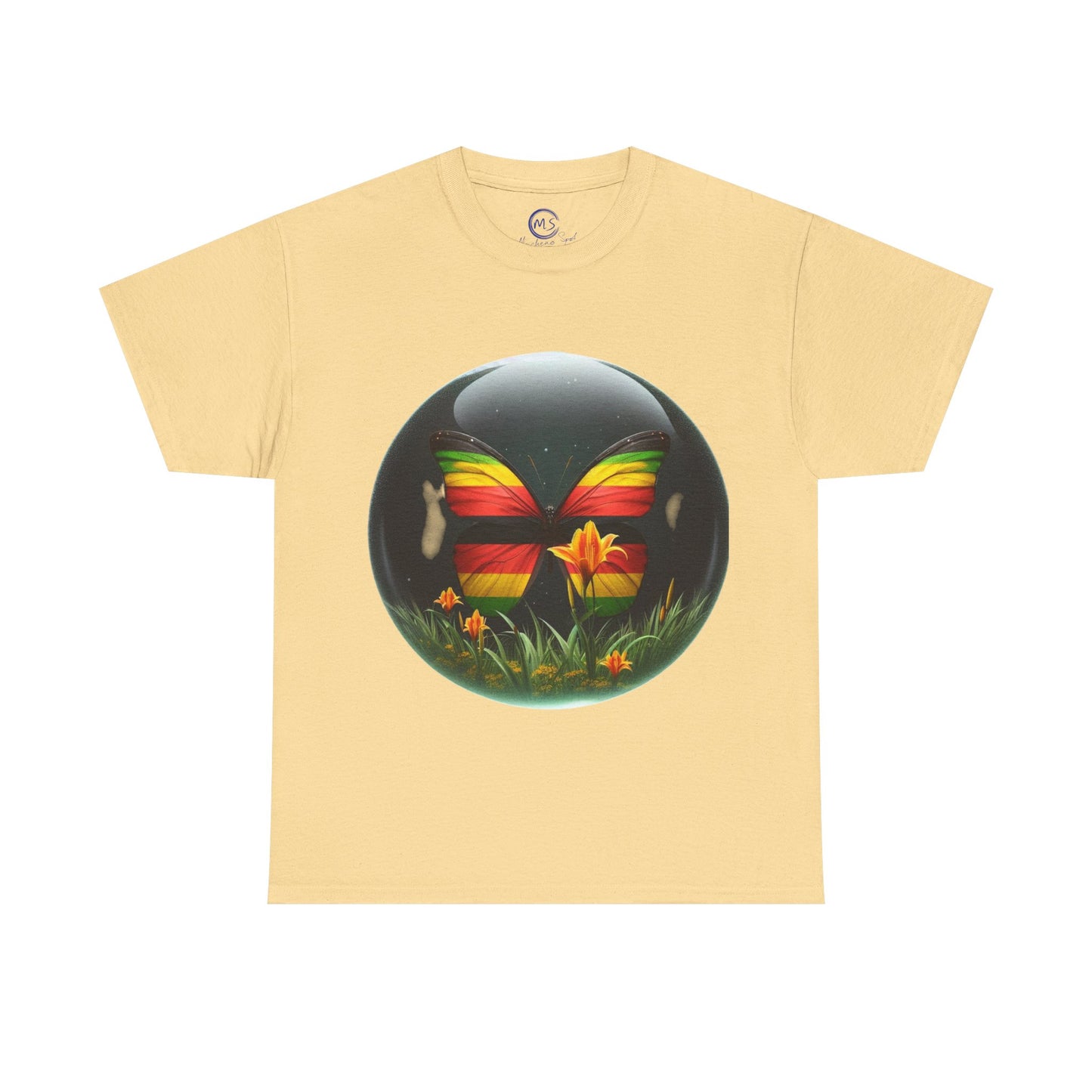 Vibrant Zimbabwean Nature-Inspired Tee, Unisex Heavy Cotton - Mucheno Spot - Mucheno Spot