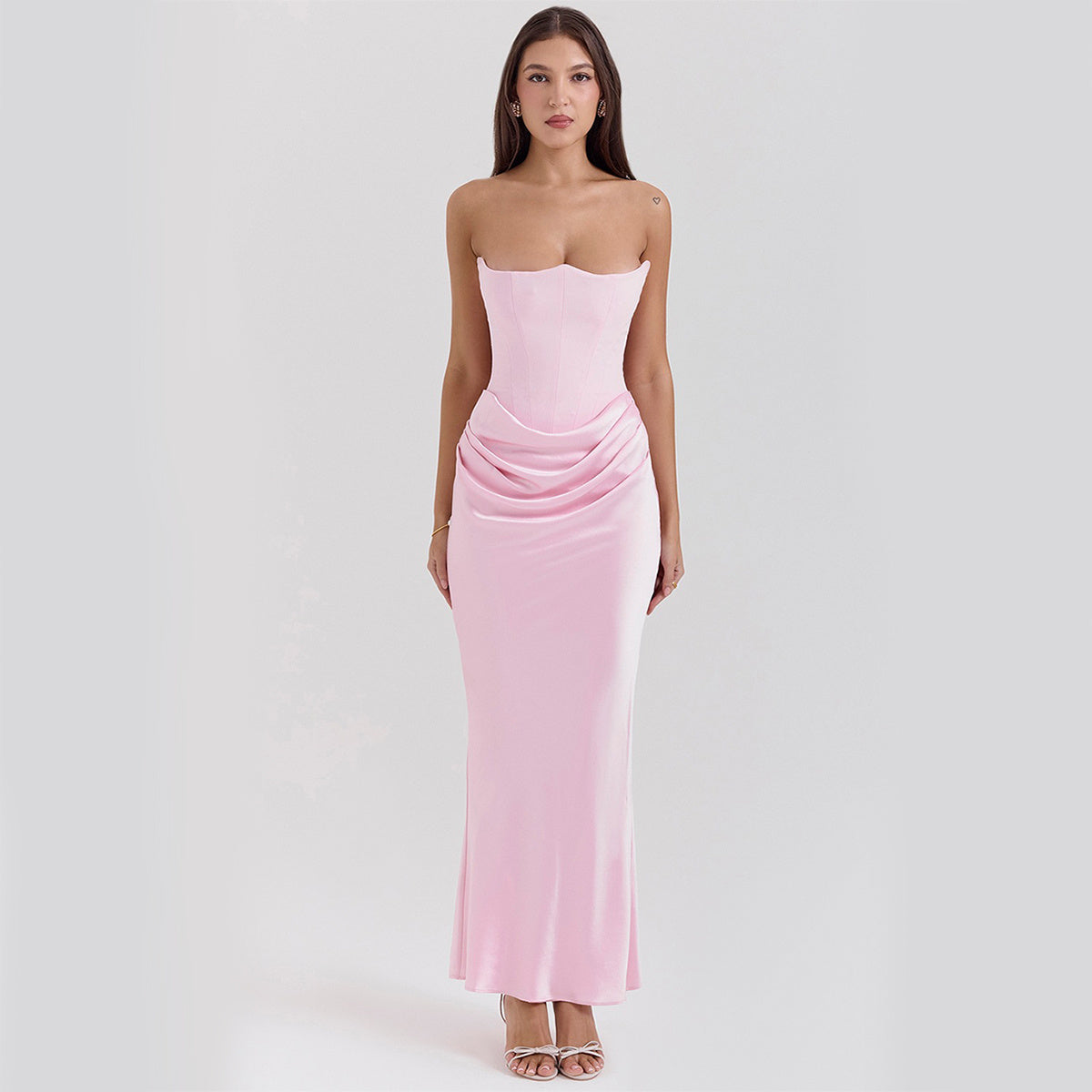Slim Fit Strapless Evening Dress – Sexy Backless Long Party Gown for Women - Mucheno Spot