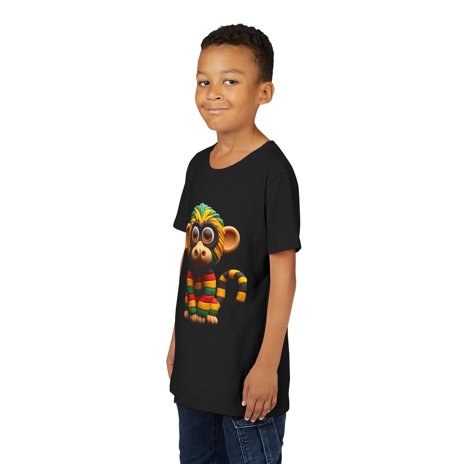 Cute Monkey Graphic Youth Tee, Fun Kids T-Shirt, Animal Lover Gift, Birthday Gift for Boys & Girls, Playful Summer Wear - Mucheno Spot