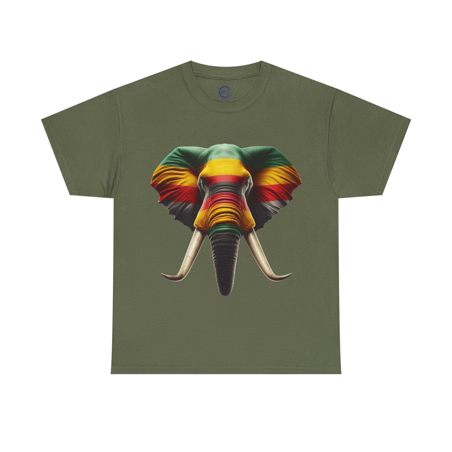 Rasta Elephant Art Tee - Unisex Cotton Shirt, Cool Casual Festival Apparel - Mucheno Spot