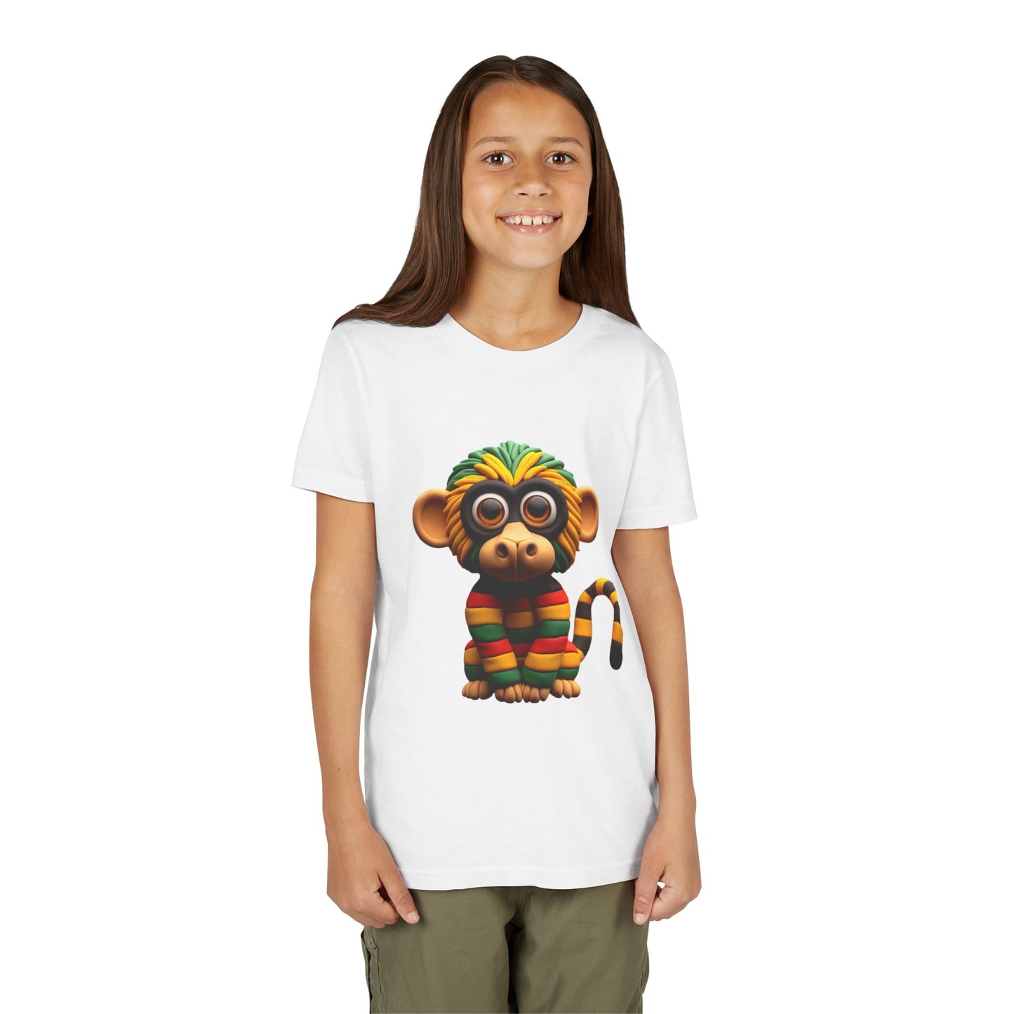 Cute Monkey Graphic Youth Tee, Fun Kids T-Shirt, Animal Lover Gift, Birthday Gift for Boys & Girls, Playful Summer Wear - Mucheno Spot