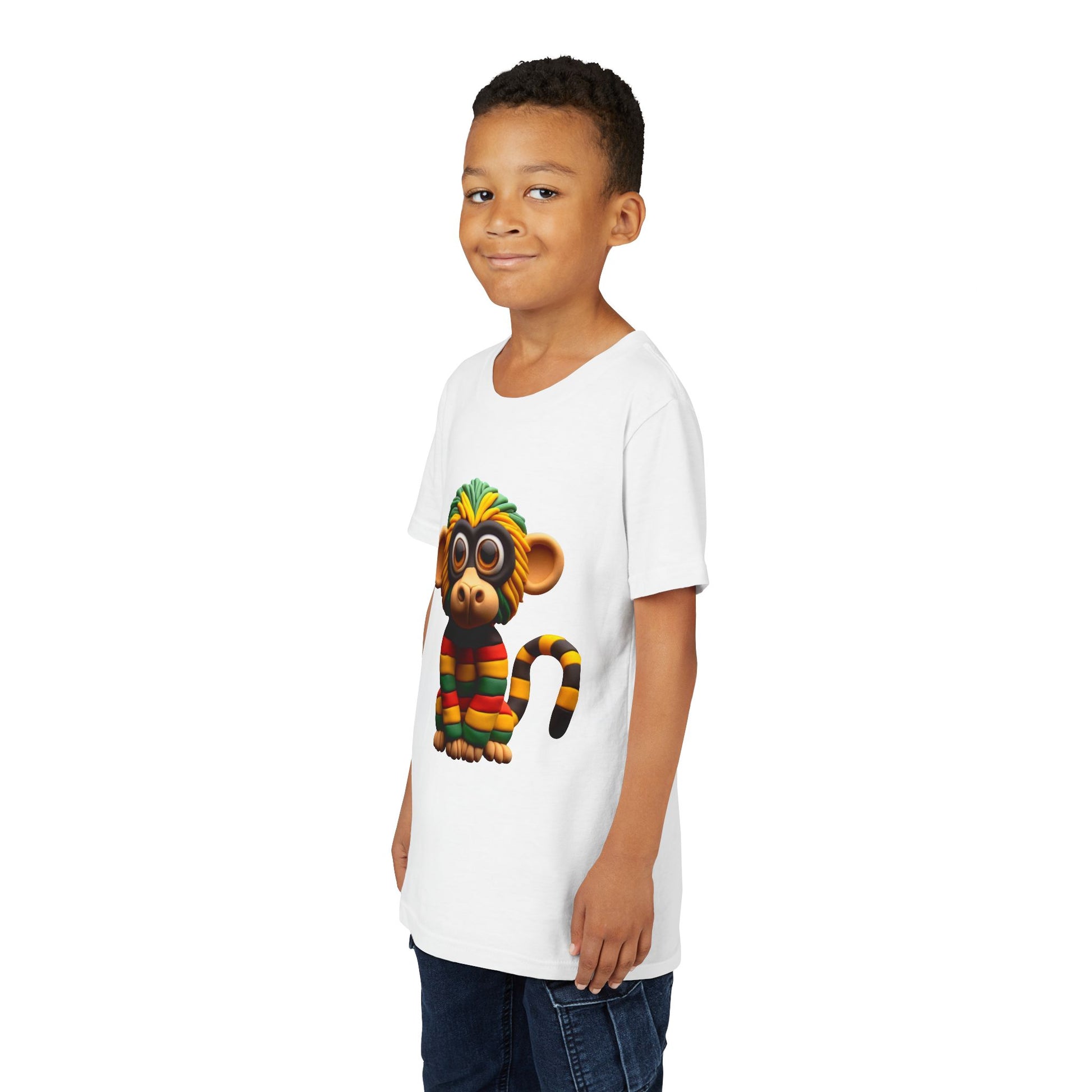 Cute Monkey Graphic Youth Tee, Fun Kids T-Shirt, Animal Lover Gift, Birthday Gift for Boys & Girls, Playful Summer Wear - Mucheno Spot