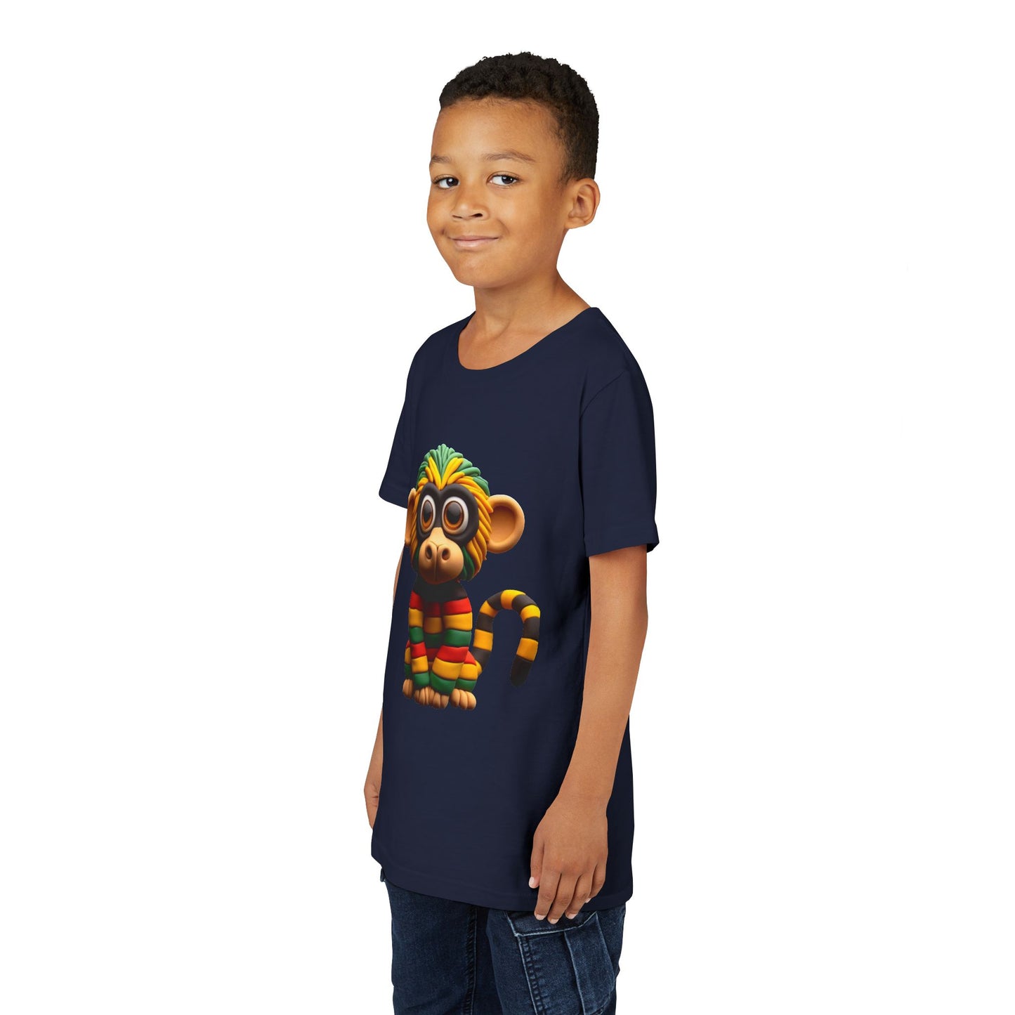 Cute Monkey Graphic Youth Tee, Fun Kids T-Shirt, Animal Lover Gift, Birthday Gift for Boys & Girls, Playful Summer Wear - Mucheno Spot
