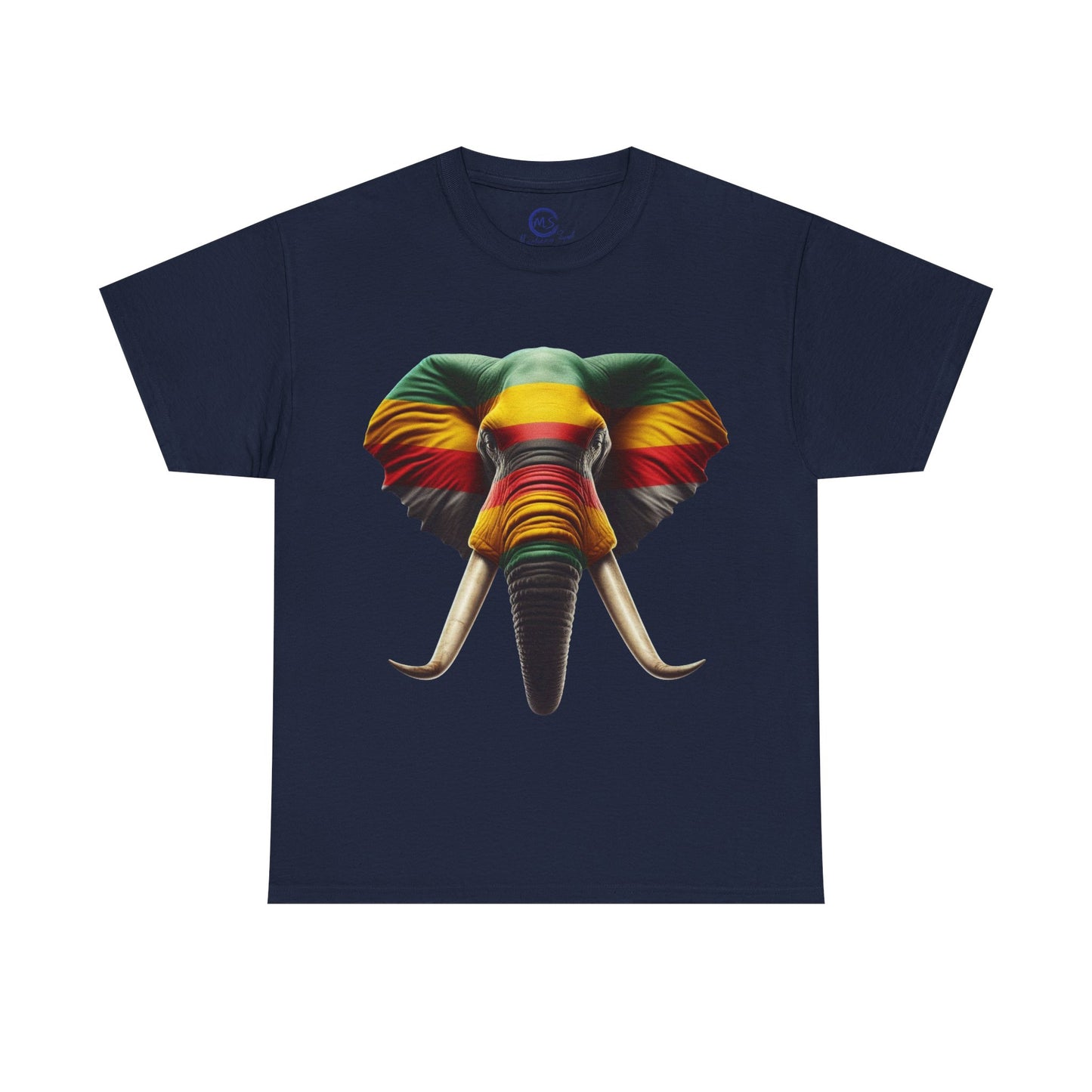 Rasta Elephant Art Tee - Unisex Cotton Shirt, Cool Casual Festival Apparel - Mucheno Spot