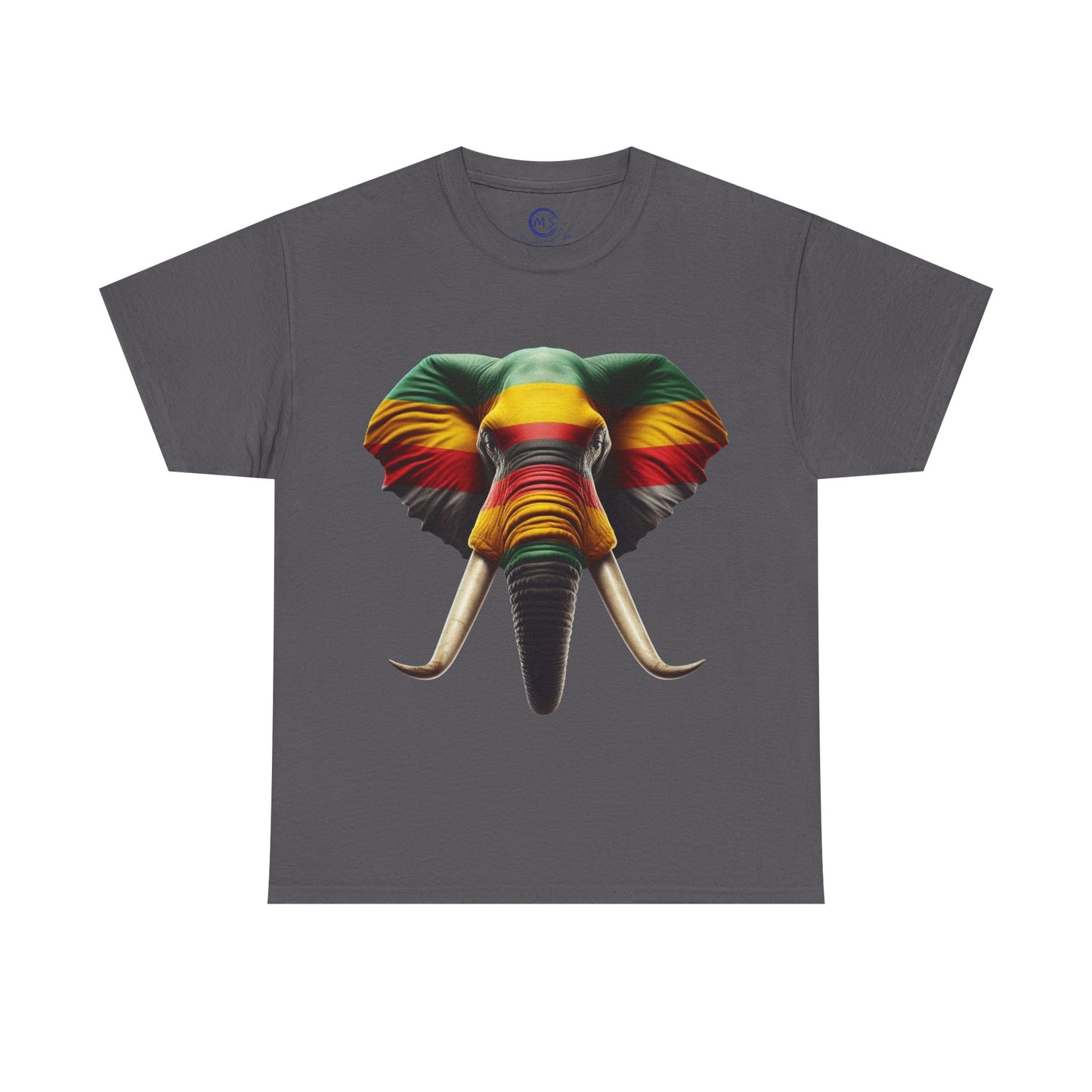 Rasta Elephant Art Tee - Unisex Cotton Shirt, Cool Casual Festival Apparel - Mucheno Spot