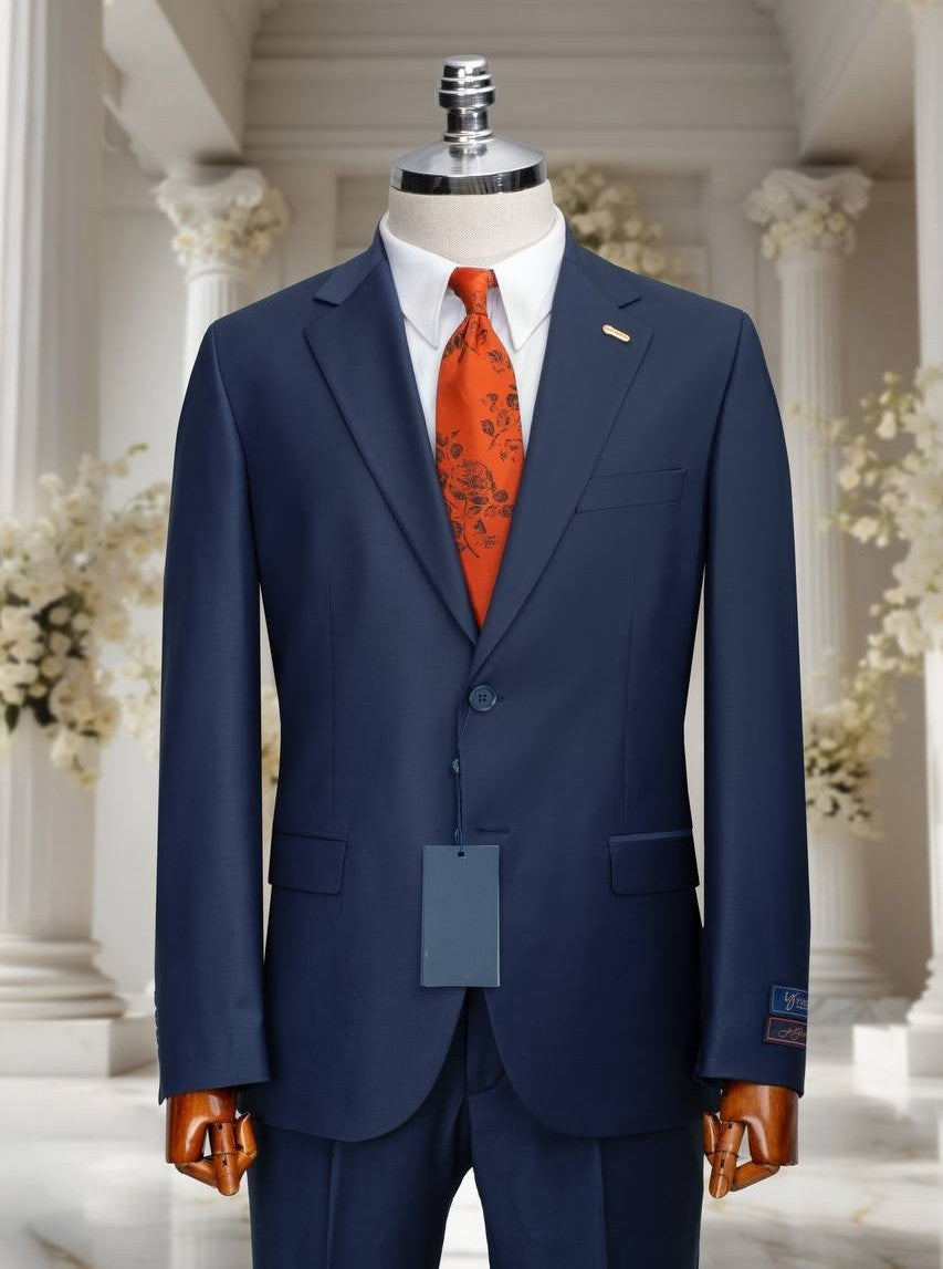 100% Wool Men's Suit – Regular Fit, Single-Breasted, Premium Tailored Style. - Mucheno Spot