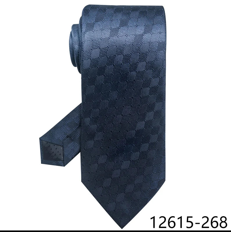 Luxury Silk Tie for Men – 8 cm Blue Stripe Gravata for Suit or Office - Mucheno Spot