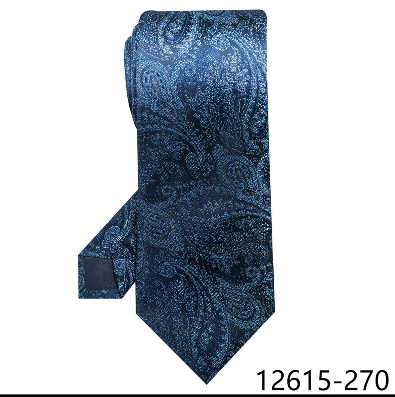 Luxury Silk Tie for Men – 8 cm Blue Stripe Gravata for Suit or Office - Mucheno Spot