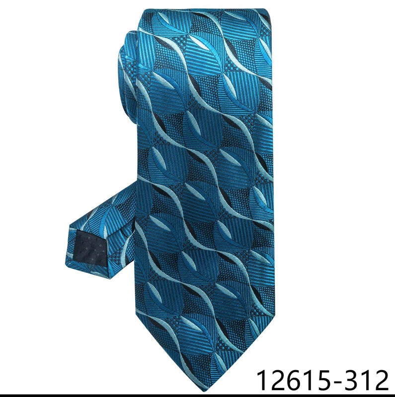 Luxury Silk Tie for Men – 8 cm Blue Stripe Gravata for Suit or Office - Mucheno Spot