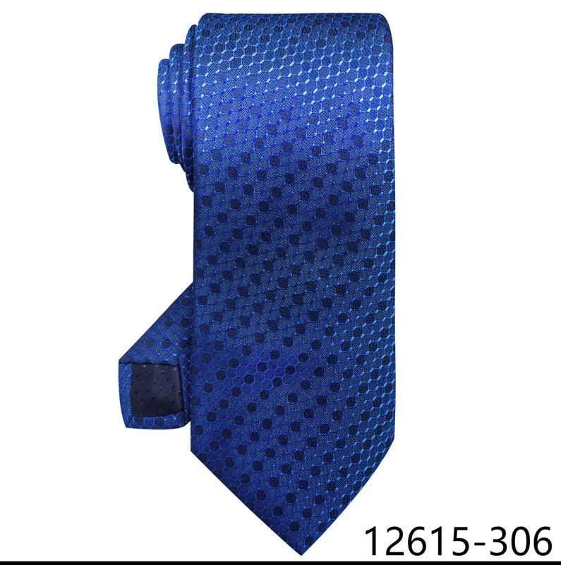 Luxury Silk Tie for Men – 8 cm Blue Stripe Gravata for Suit or Office - Mucheno Spot