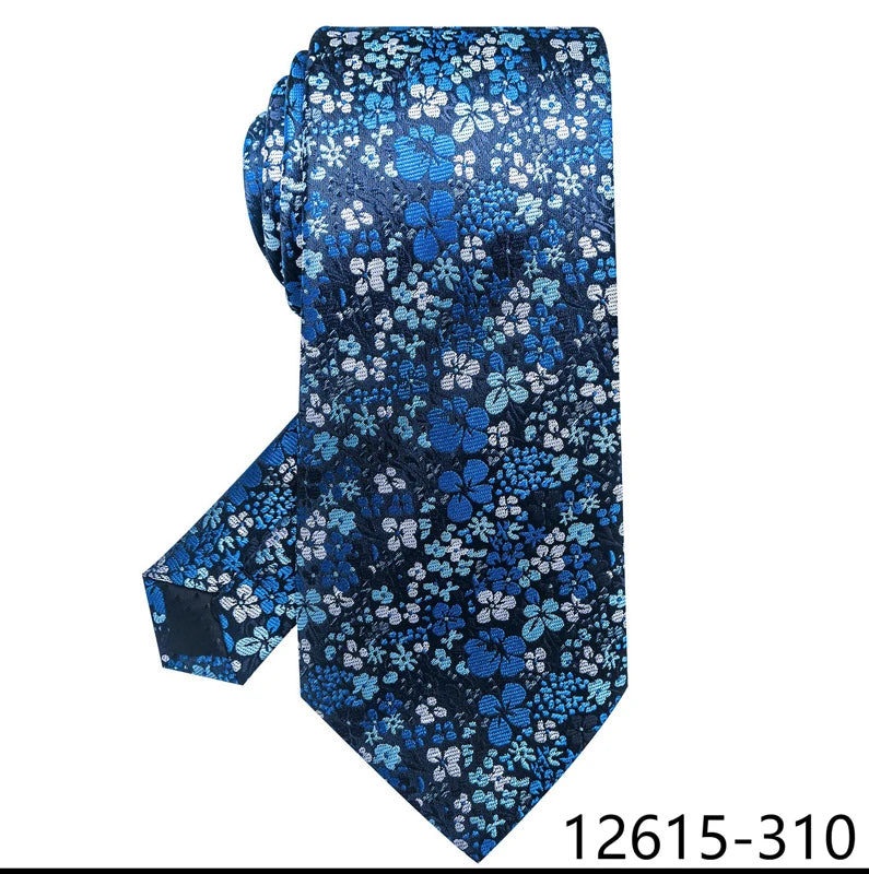 Luxury Silk Tie for Men – 8 cm Blue Stripe Gravata for Suit or Office - Mucheno Spot