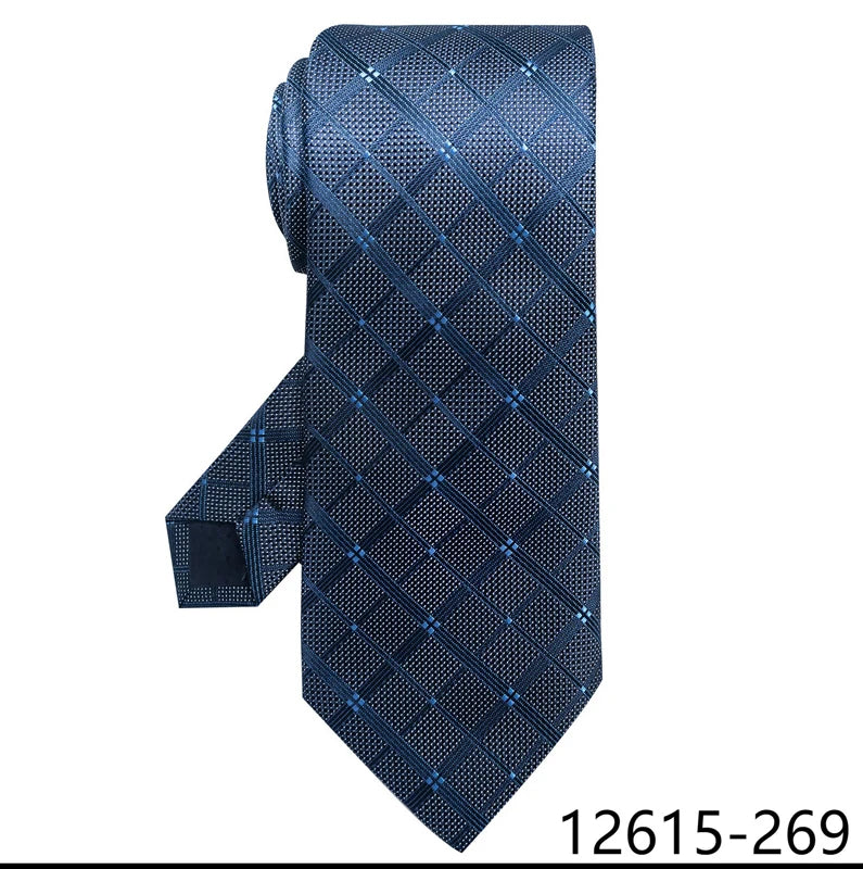 Luxury Silk Tie for Men – 8 cm Blue Stripe Gravata for Suit or Office - Mucheno Spot