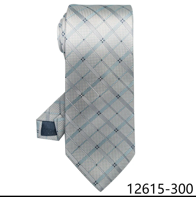 Luxury Silk Tie for Men – 8 cm Blue Stripe Gravata for Suit or Office - Mucheno Spot