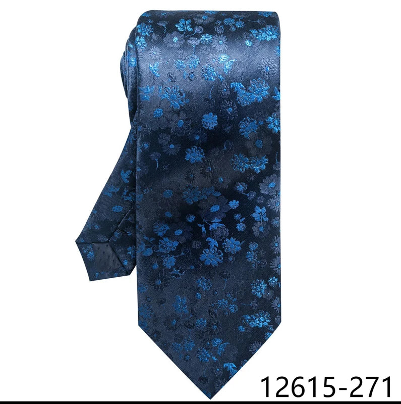 Luxury Silk Tie for Men – 8 cm Blue Stripe Gravata for Suit or Office - Mucheno Spot